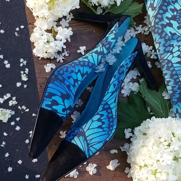 Gorgeous Butterfly Ferragmo size 8 mules & matching purse, made in Italy - Picture 3 of 12